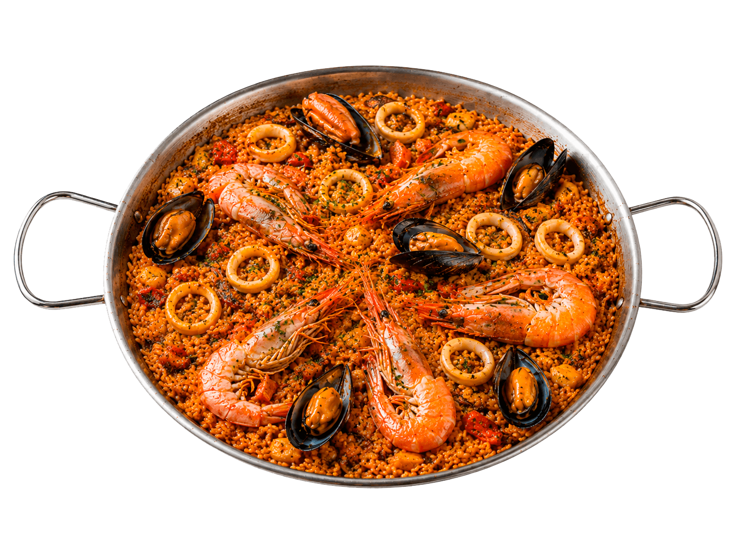 Paella de mariscos recién hecha, especialidad de La Grifería en Puerto de la Cruz
